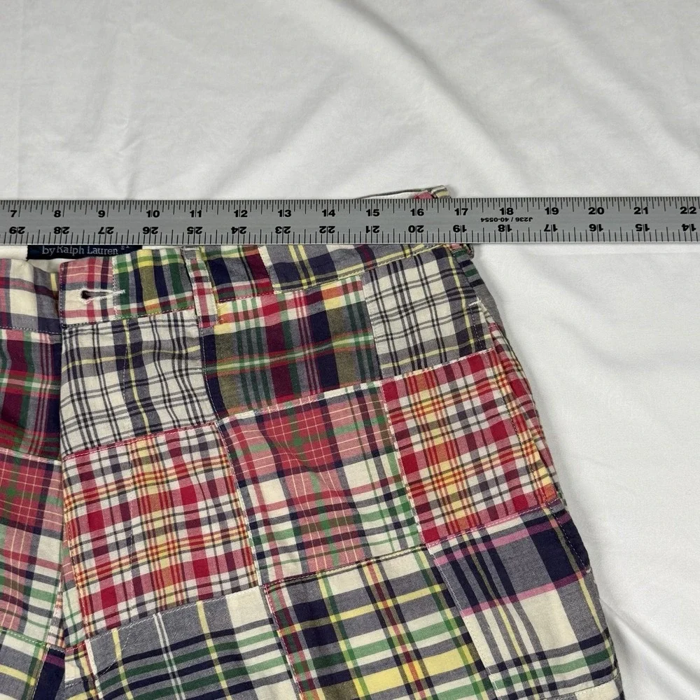 Polo Ralph Lauren 34 Waist Patchwork Plaid Bermuda Shorts Multicolor Cotton Men
